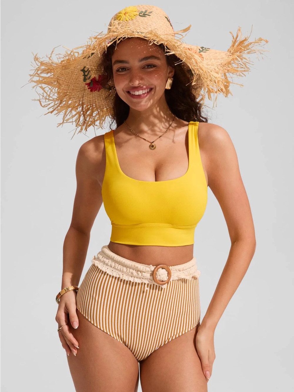 Supportive Modest Wide Straps Bikini Top